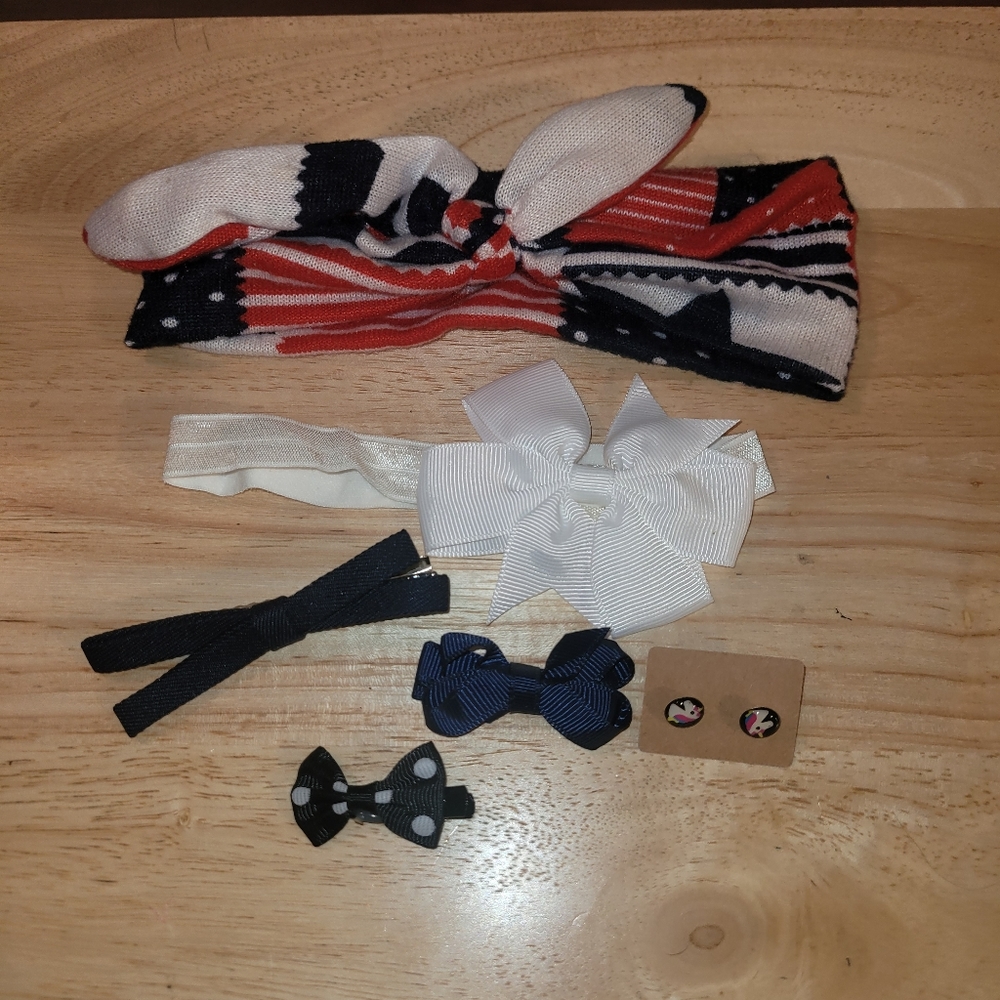 6 piece hair clip and headband accessory bundle